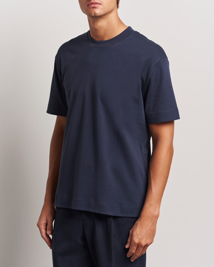 Men | T-Shirts | Sunspel | Heavy Weight Supima Cotton T-Shirt Navy