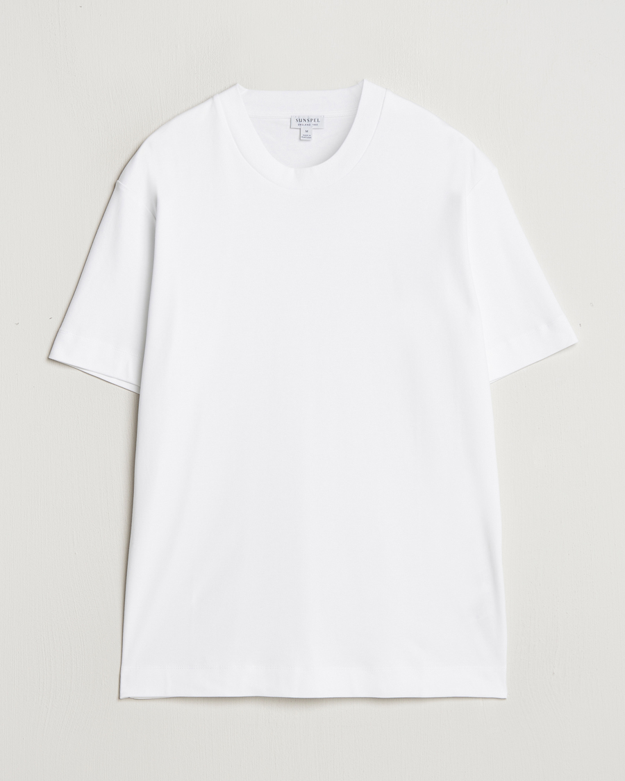 Men | T-Shirts | Sunspel | Heavy Weight Supima Cotton T-Shirt White
