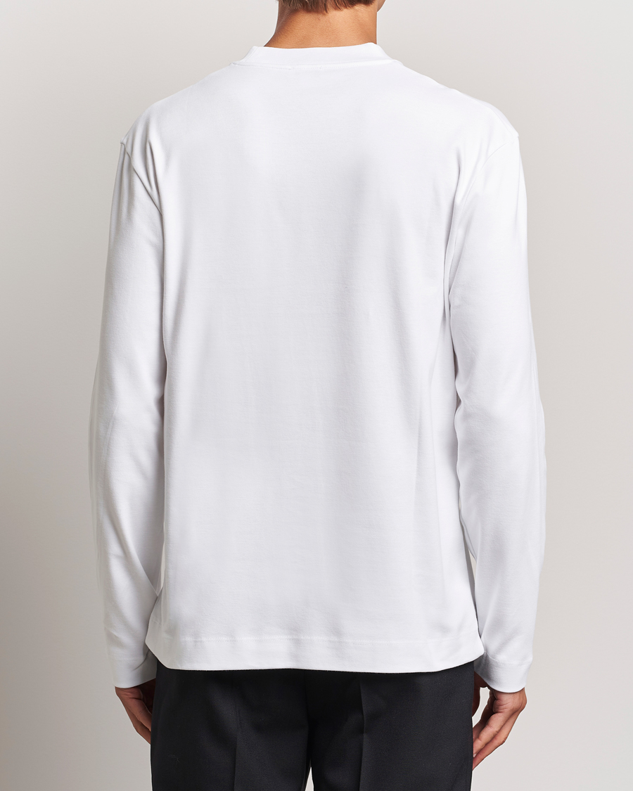 Men | T-Shirts | Sunspel | Heavy Weight Supima Cotton Long Sleeve T-Shirt White