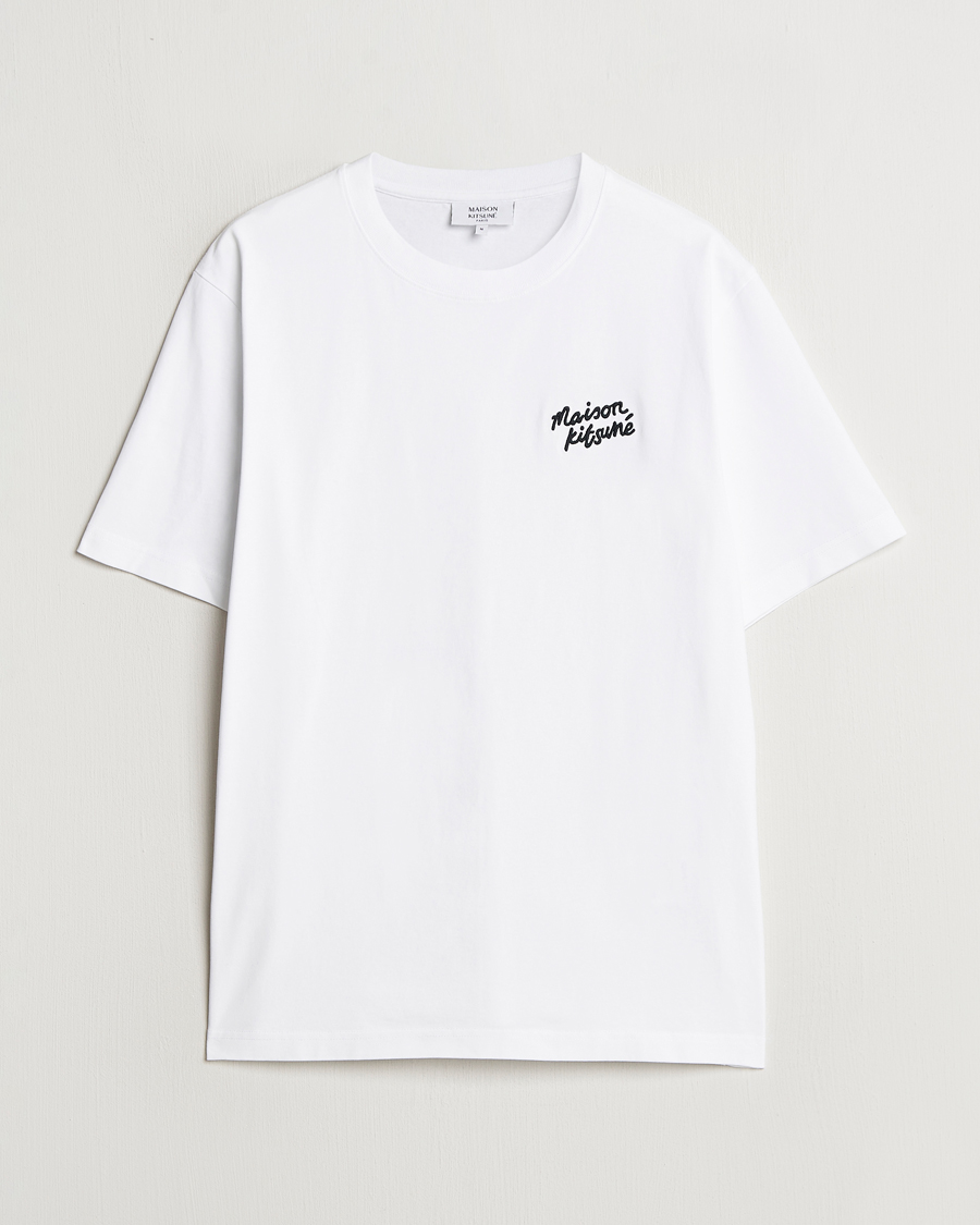 Men | T-Shirts | Maison Kitsuné | Mini Handwriting T-shirt White