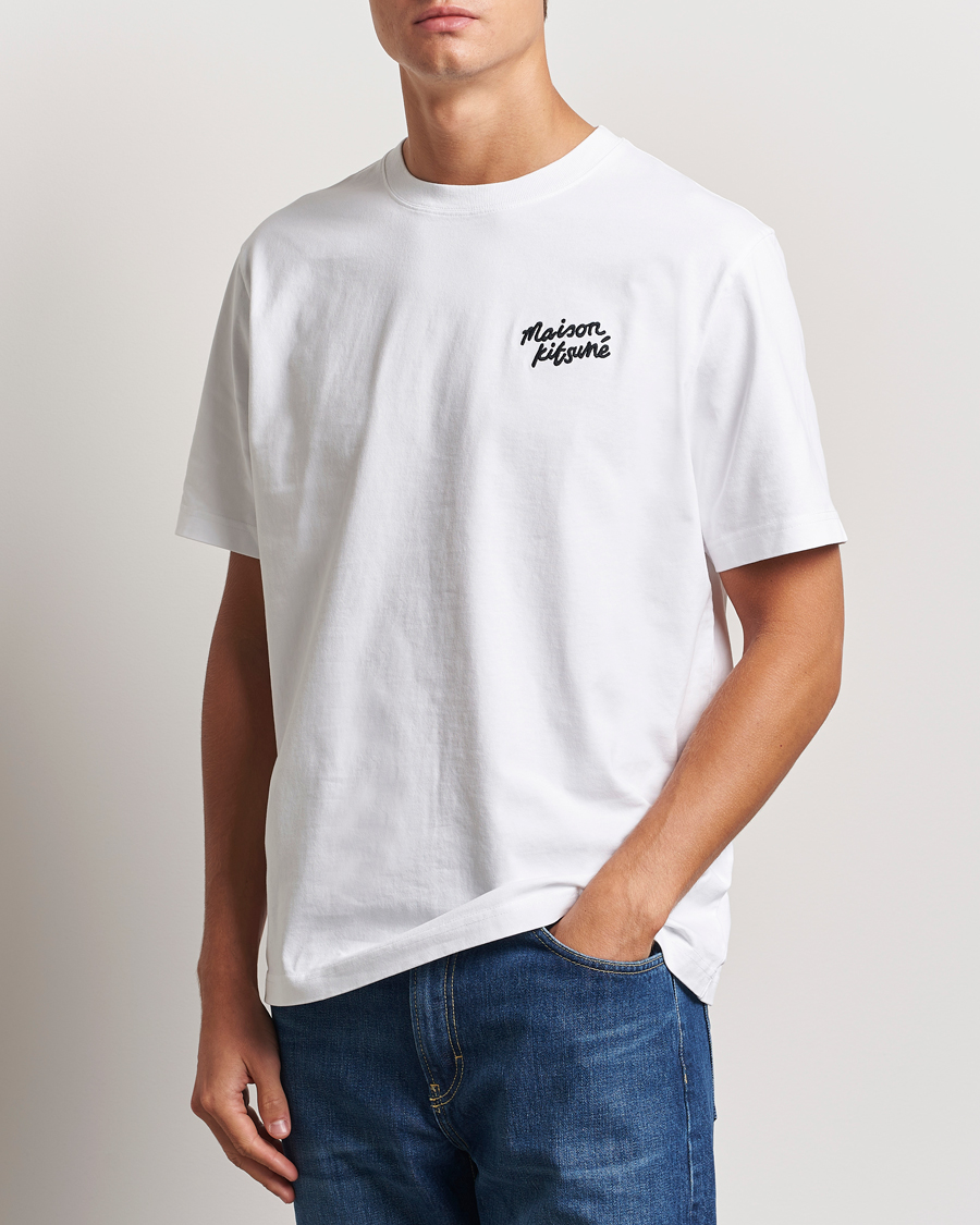Men | T-Shirts | Maison Kitsuné | Mini Handwriting T-shirt White
