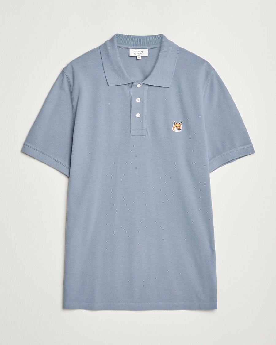 Men | Polo Shirts | Maison Kitsuné | Fox Head Polo Moonlight Blue