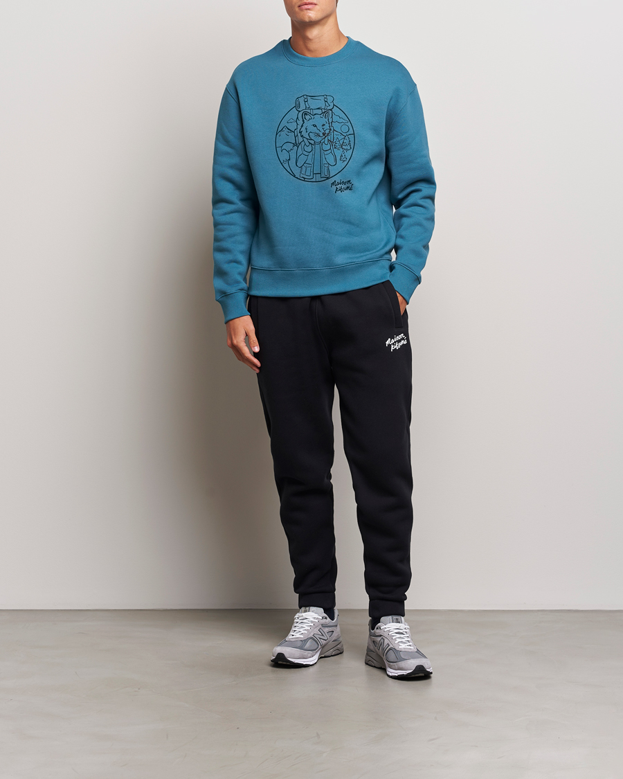 Men | Sweaters & Knitwear | Maison Kitsuné | Ramblin Fox Sweatshirt Lake Blue