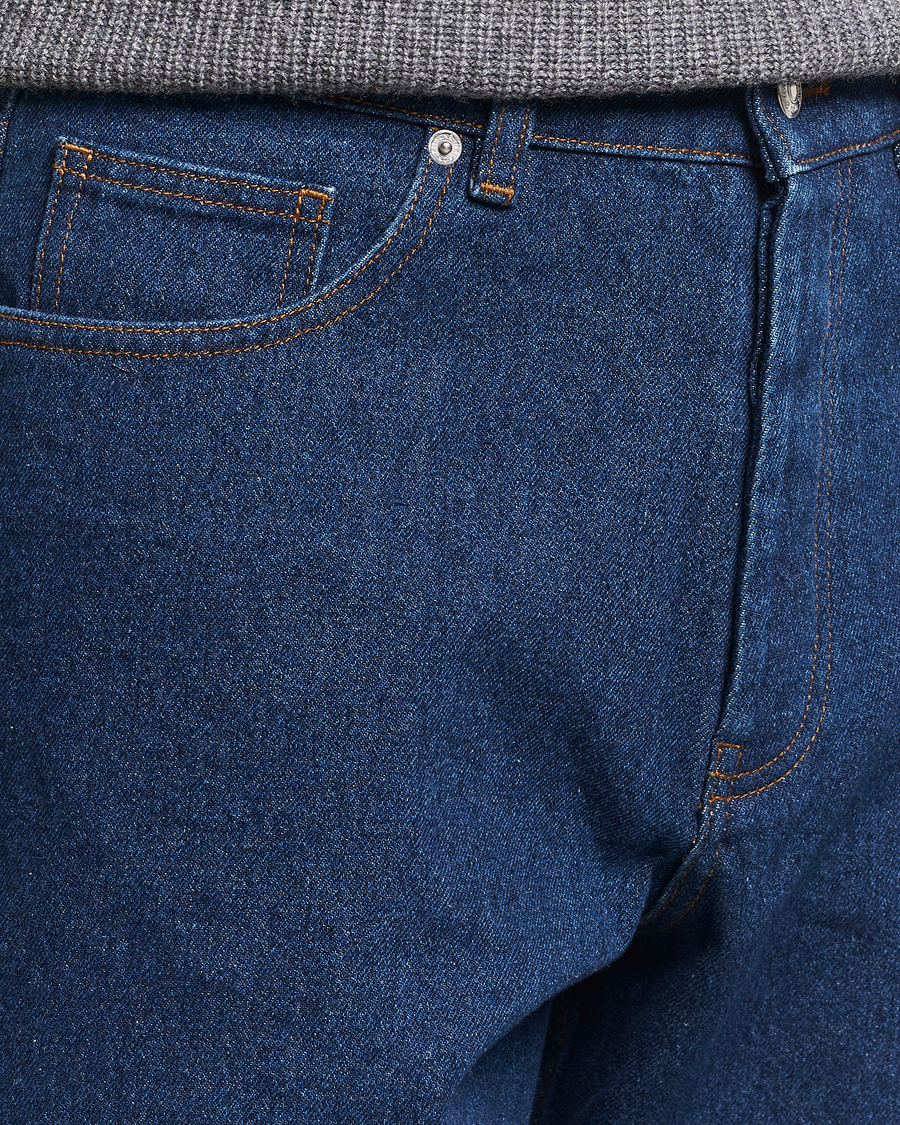 Men | Jeans | Maison Kitsuné | Straight Fit Jeans Stone Washed Indigo