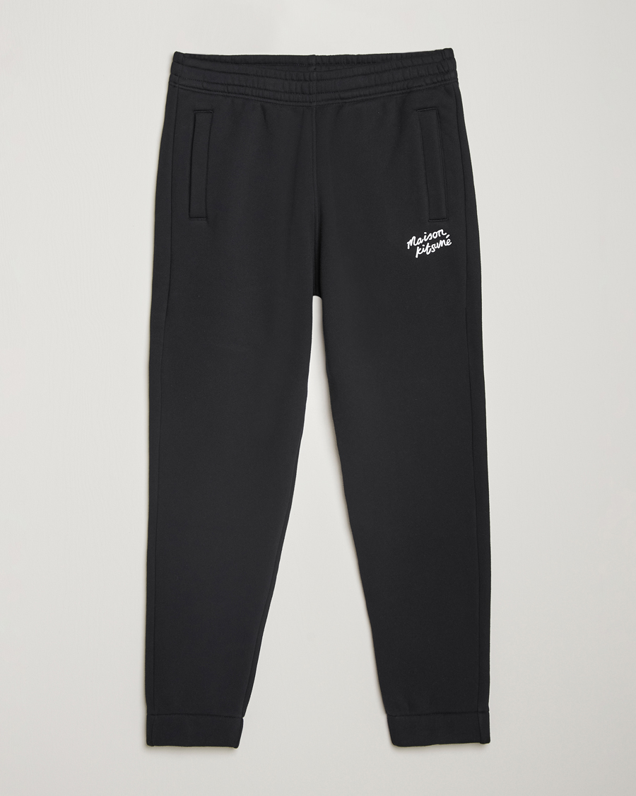 Men | Trousers | Maison Kitsuné | Mini Handwriting Sweatpants Black