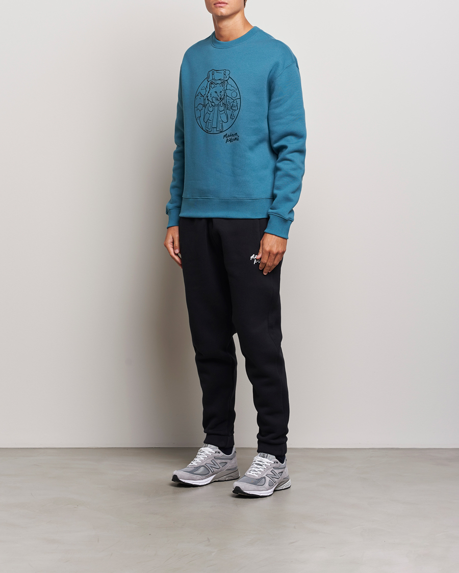 Men | Trousers | Maison Kitsuné | Mini Handwriting Sweatpants Black