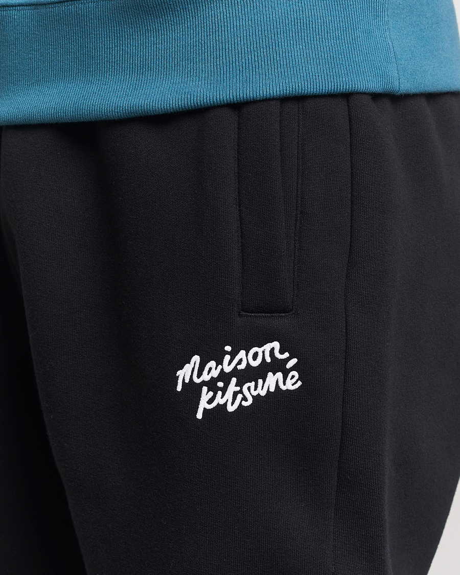 Men | Trousers | Maison Kitsuné | Mini Handwriting Sweatpants Black
