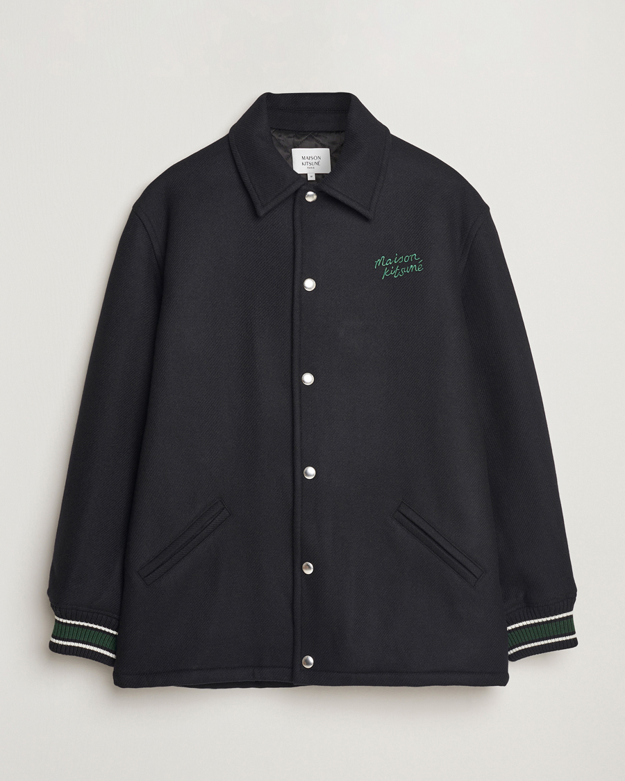 Men | Coats & Jackets | Maison Kitsuné | Varsity Jacket Black