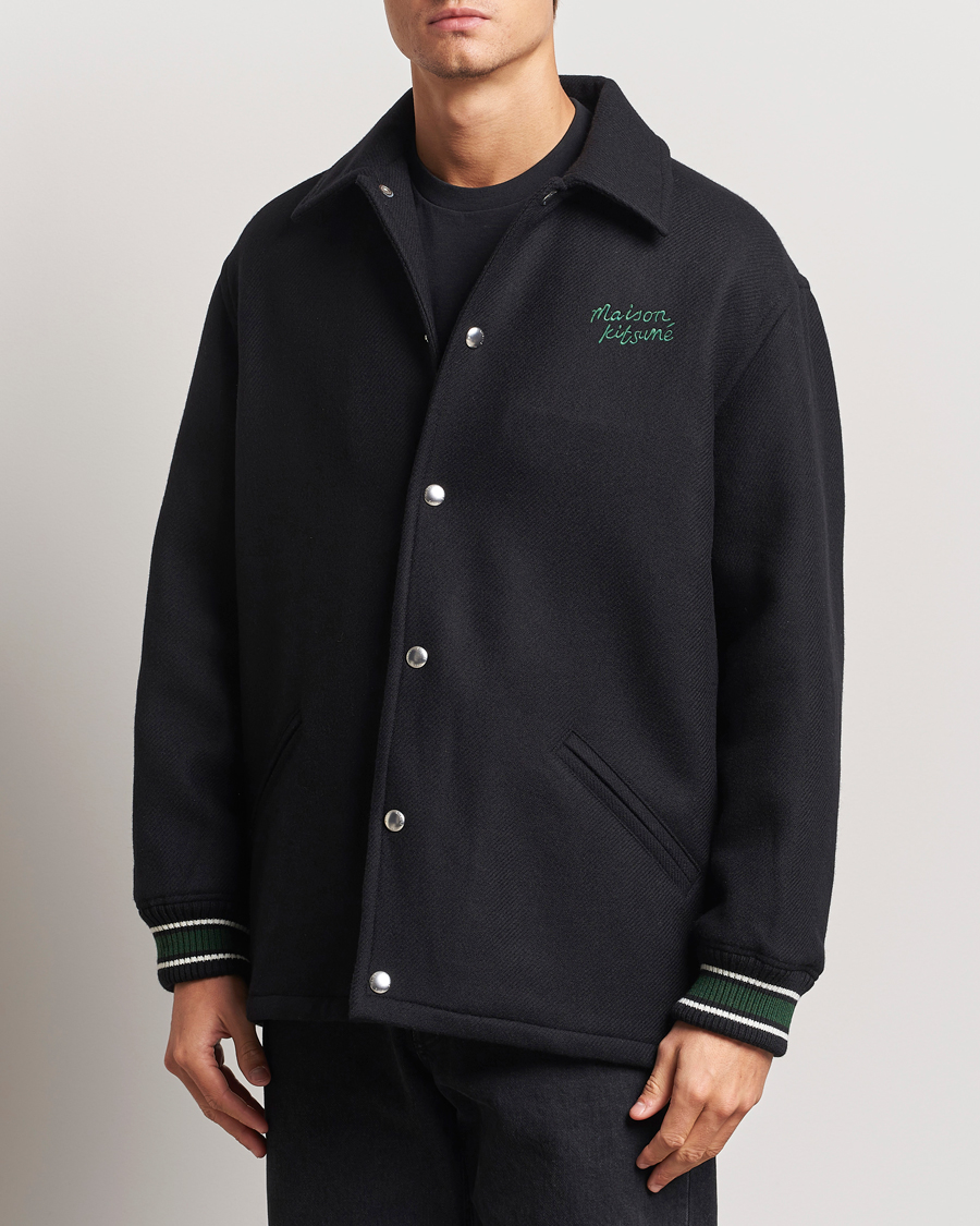 Men | Coats & Jackets | Maison Kitsuné | Varsity Jacket Black