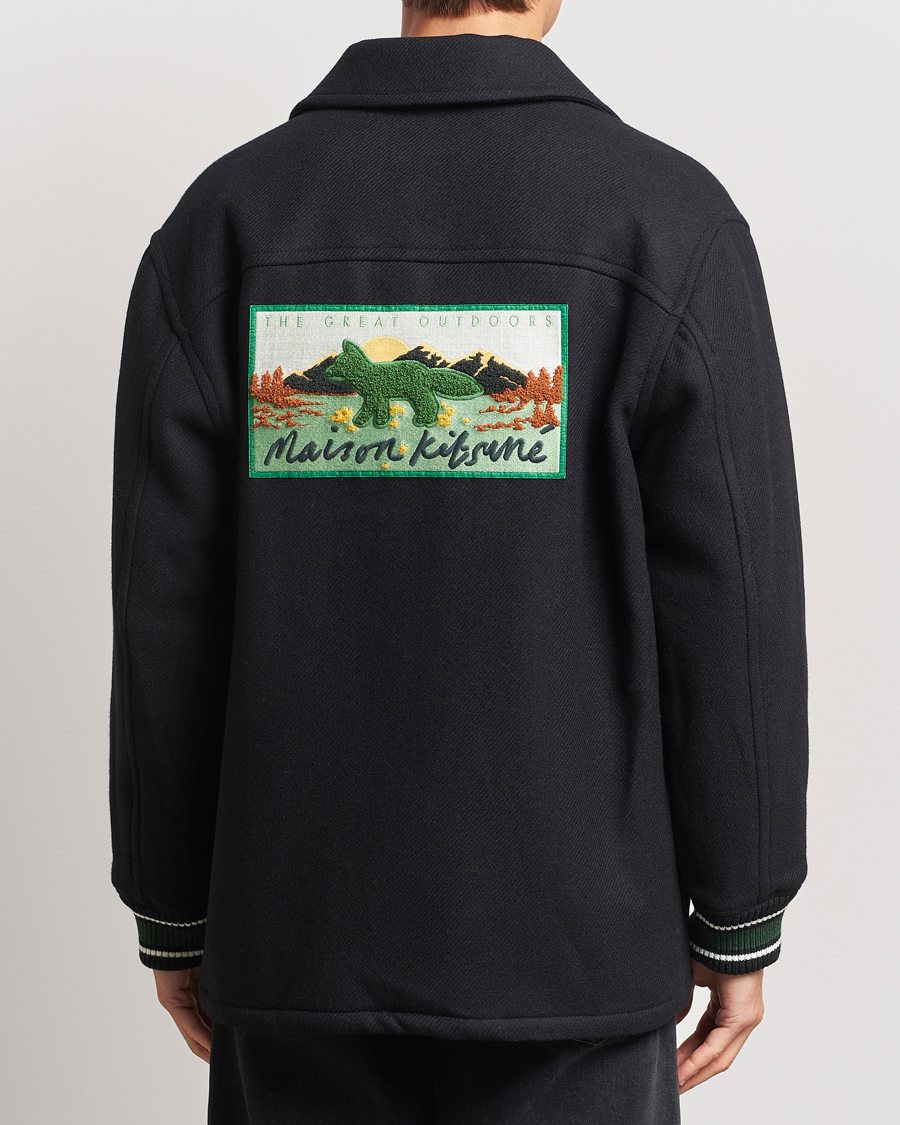 Men | Coats & Jackets | Maison Kitsuné | Varsity Jacket Black