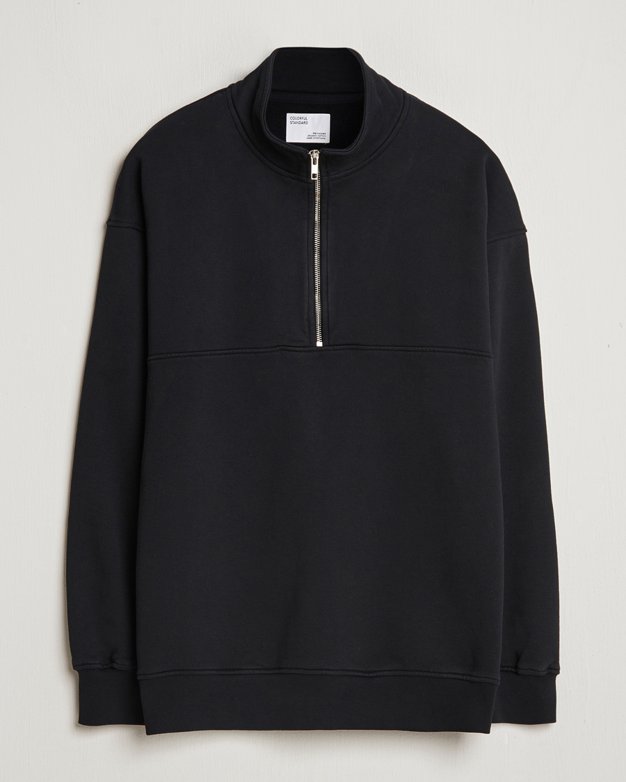 Men | Sweaters & Knitwear | Colorful Standard | Classic Organic Half-Zip Deep Black