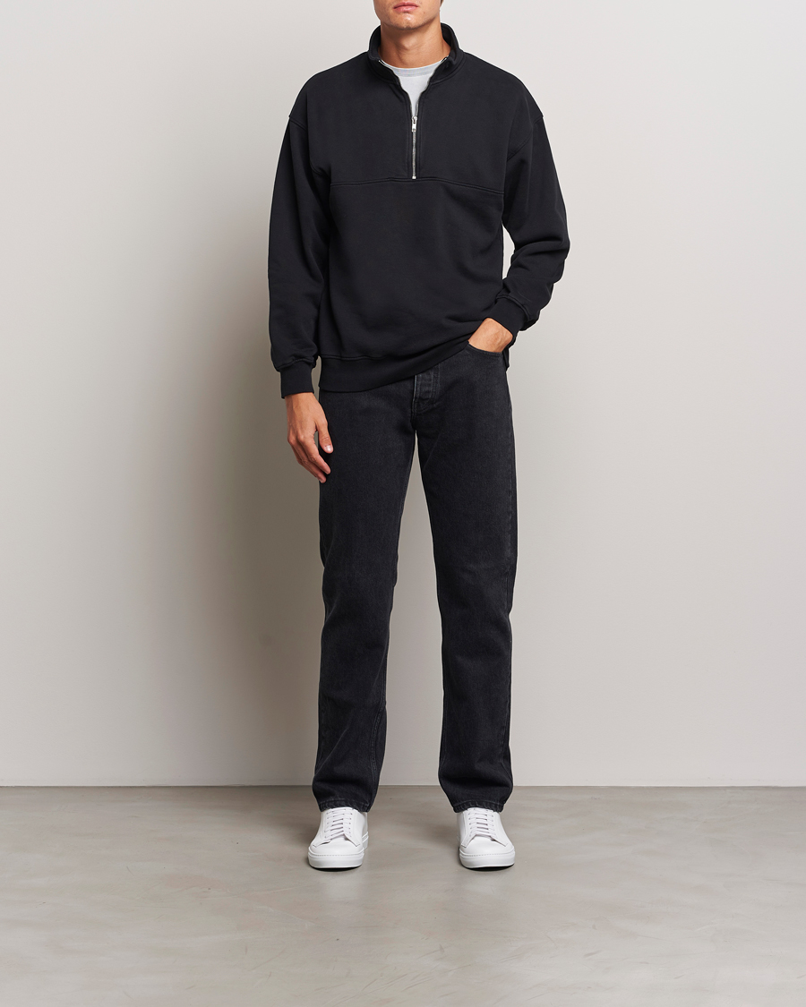 Men | Sweaters & Knitwear | Colorful Standard | Classic Organic Half-Zip Deep Black