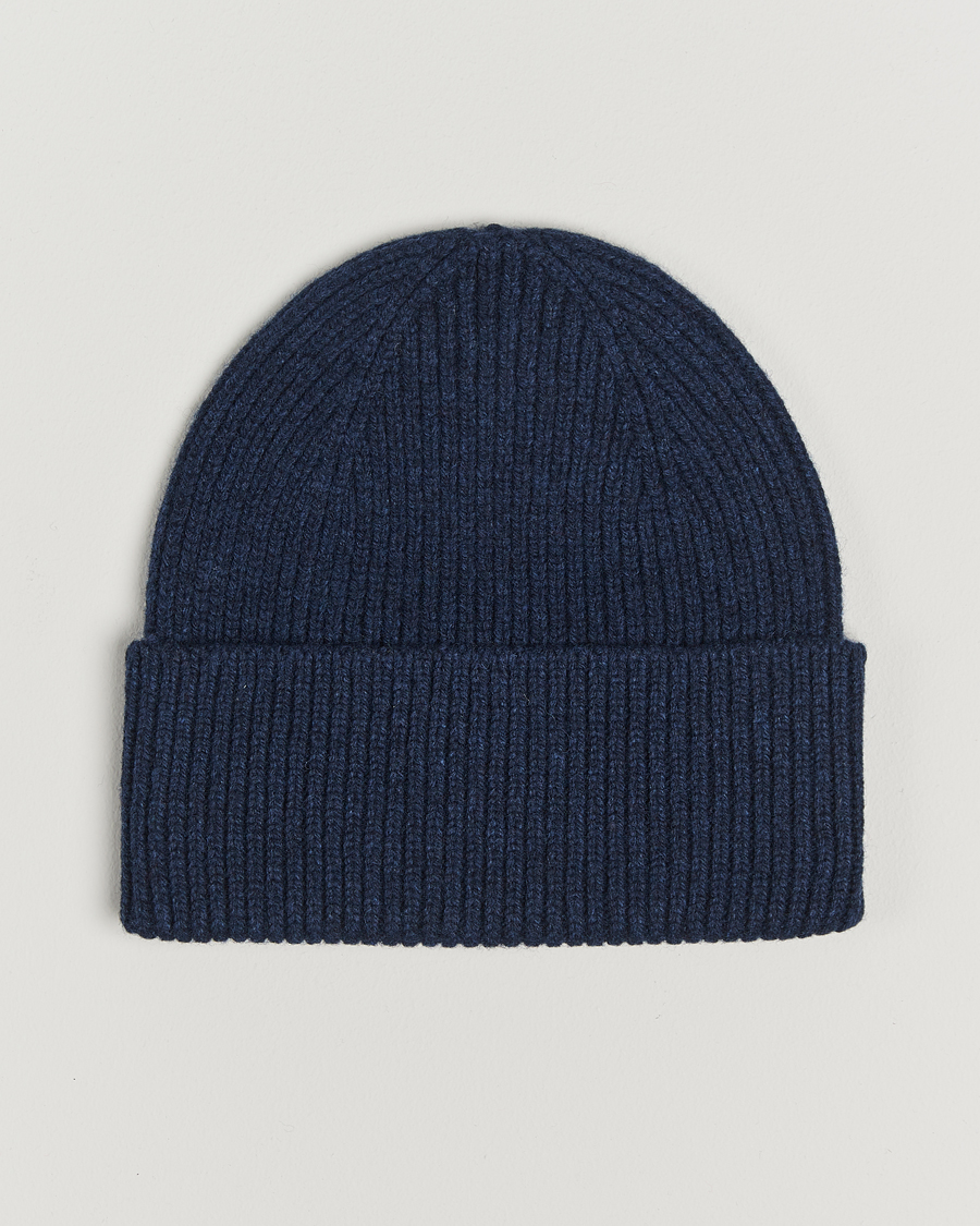 Men | Beanies | Colorful Standard | Merino Wool Beanie Marine Blue