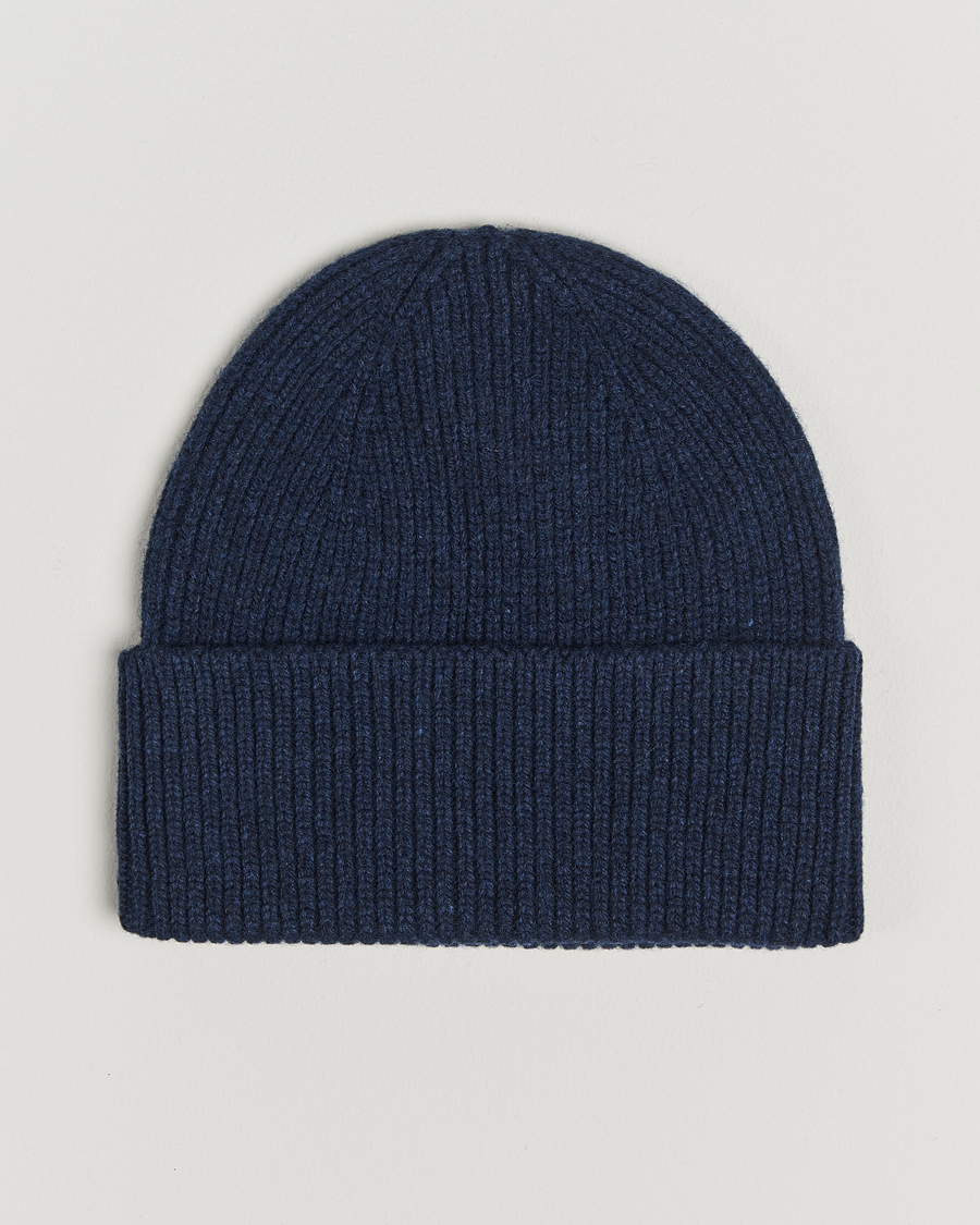 Men | Beanies | Colorful Standard | Merino Wool Beanie Marine Blue