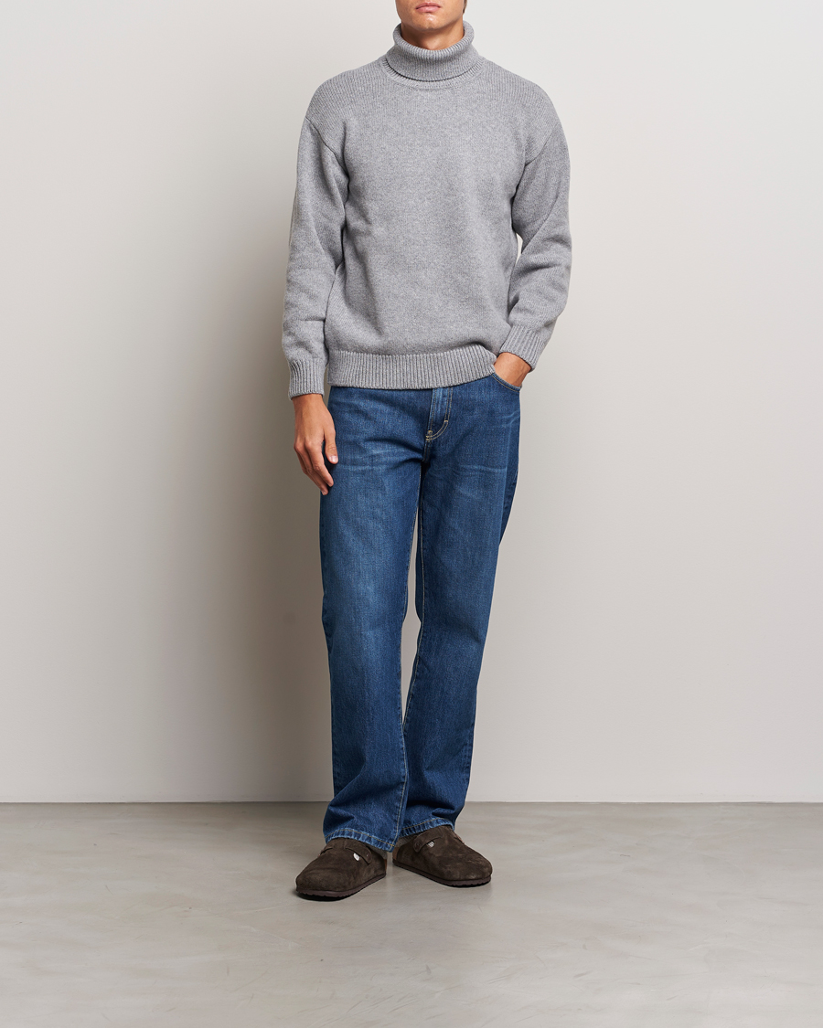 Men | Sweaters & Knitwear | Colorful Standard | Merino Wool Turtleneck Heather Grey