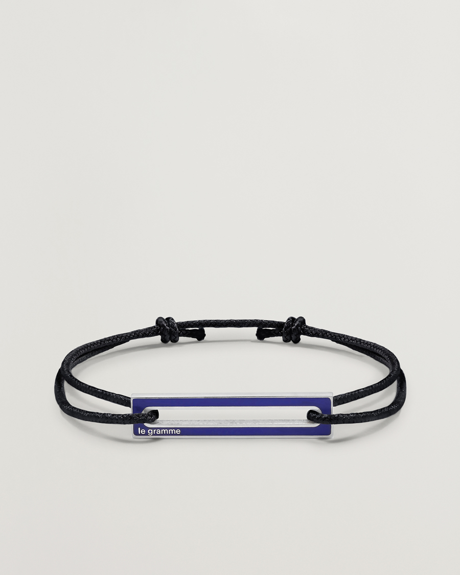Men | Jewellery | LE GRAMME | Lacquered Cord Bracelet Royal Blue