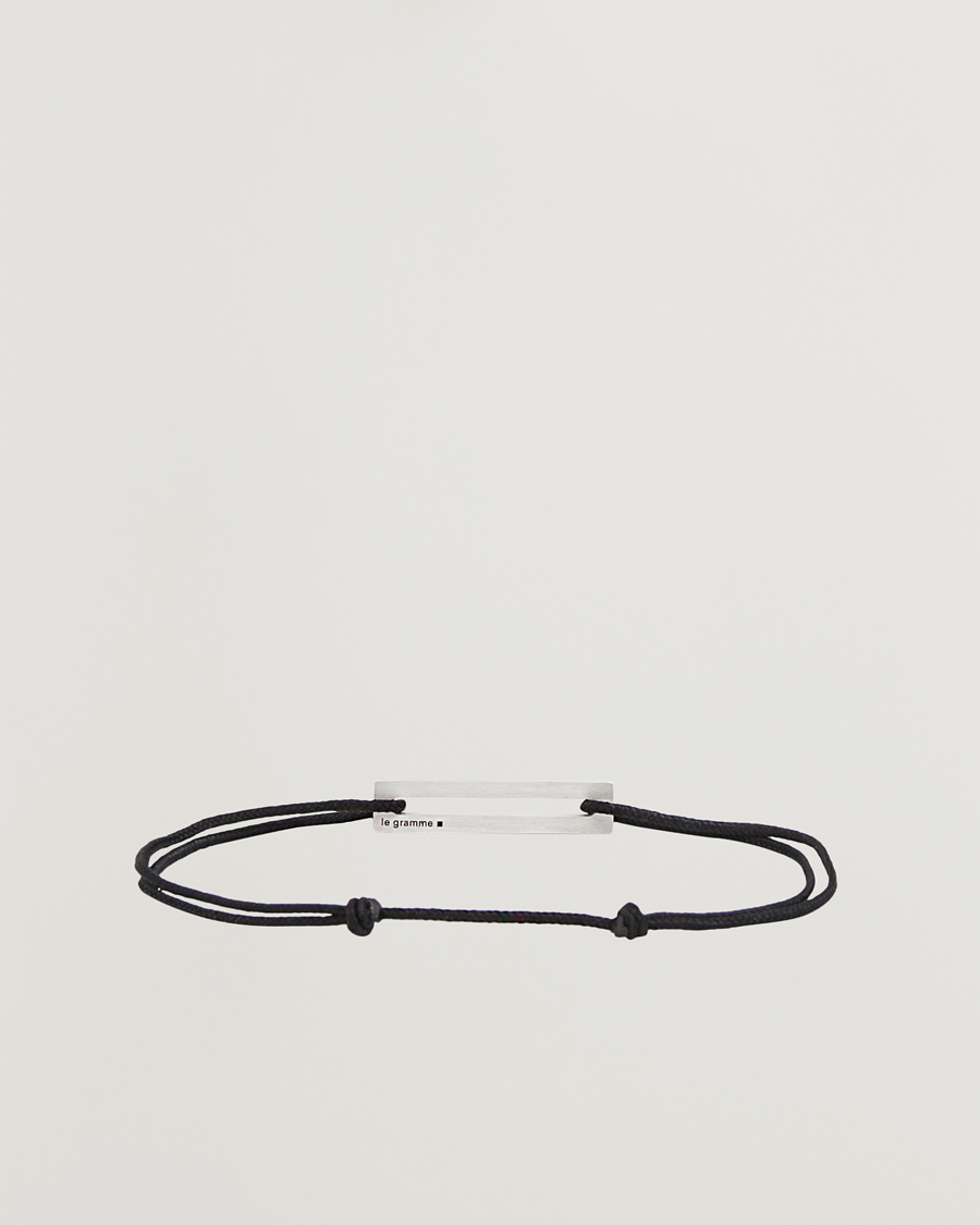 Men | Jewellery | LE GRAMME | Lacquered Cord Bracelet Black
