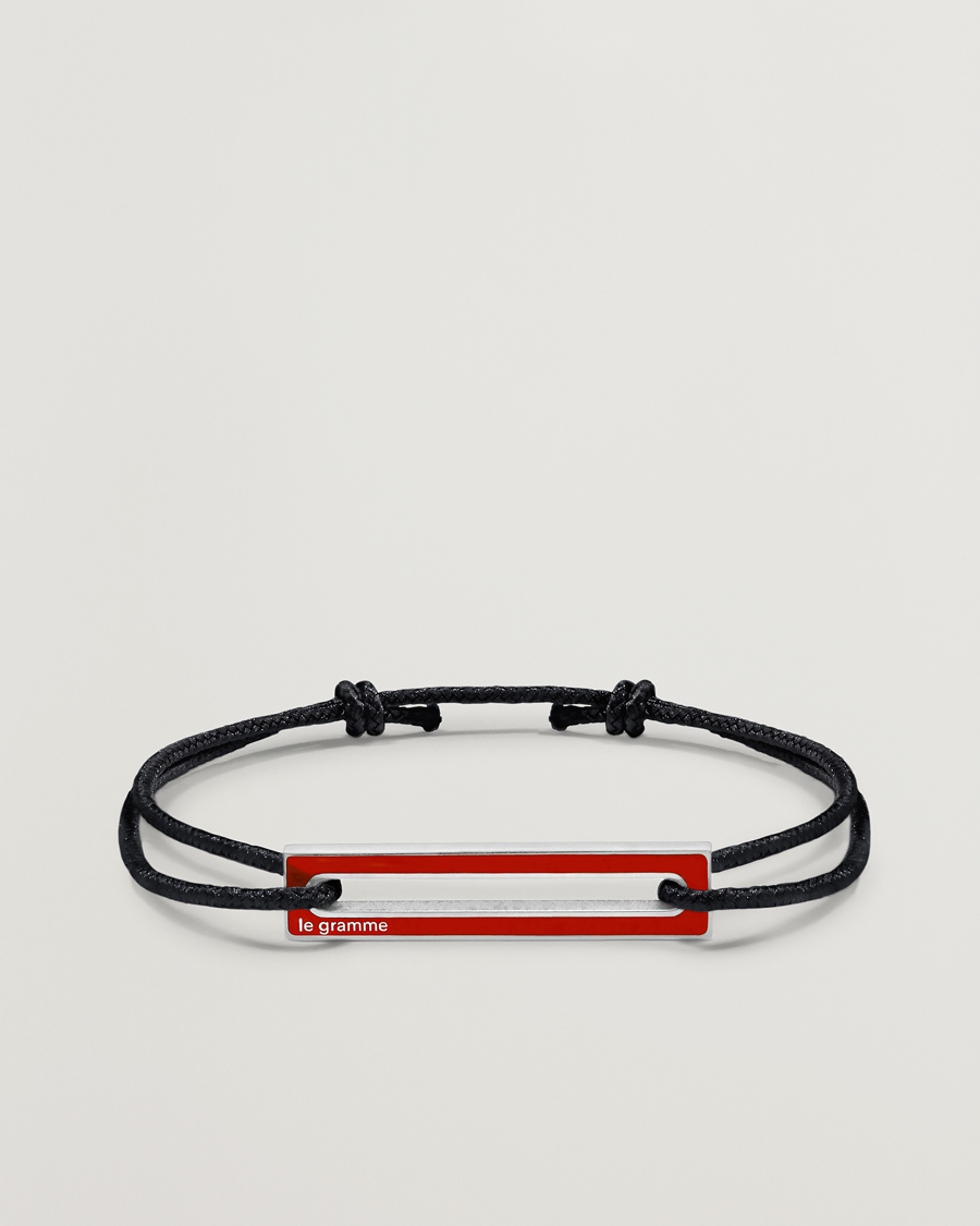 Men | Jewellery | LE GRAMME | Lacquered Cord Bracelet Red