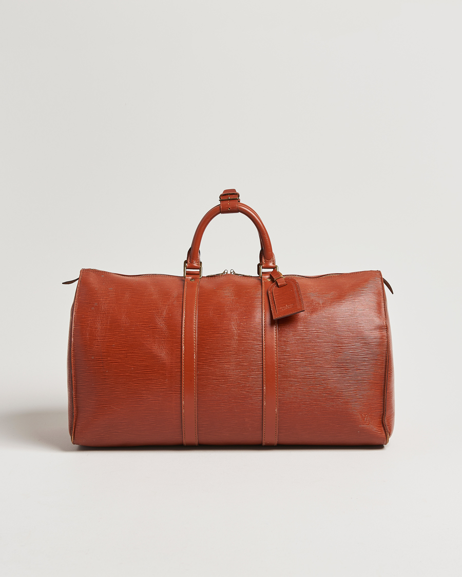 Men | Louis Vuitton Pre-Owned Keepall 50 Epi Leather Travel Bag Brown | Louis Vuitton Pre-Owned | Keepall 50 Epi Leather Travel Bag Brown