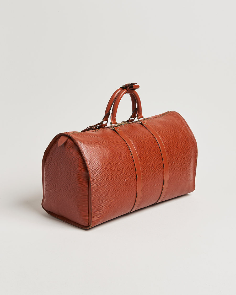 Men | Louis Vuitton Pre-Owned Keepall 50 Epi Leather Travel Bag Brown | Louis Vuitton Pre-Owned | Keepall 50 Epi Leather Travel Bag Brown