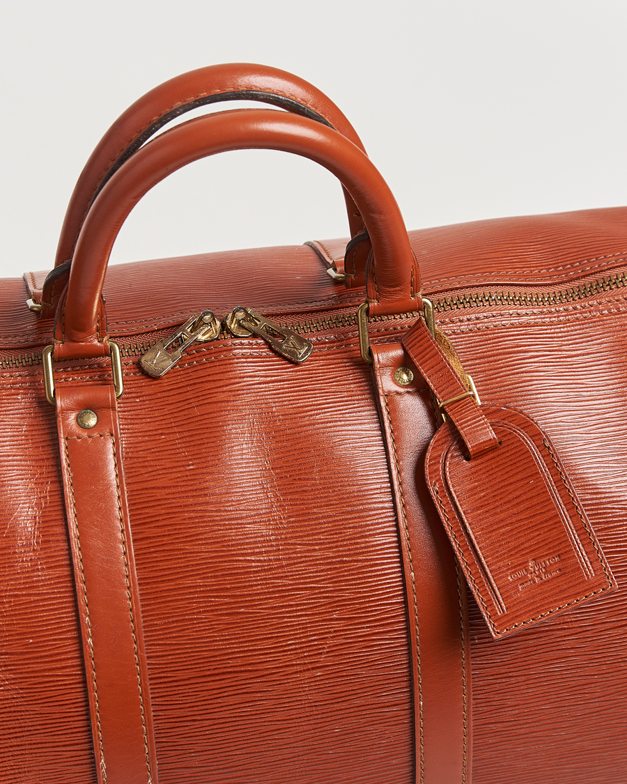 Men | Louis Vuitton Pre-Owned Keepall 50 Epi Leather Travel Bag Brown | Louis Vuitton Pre-Owned | Keepall 50 Epi Leather Travel Bag Brown