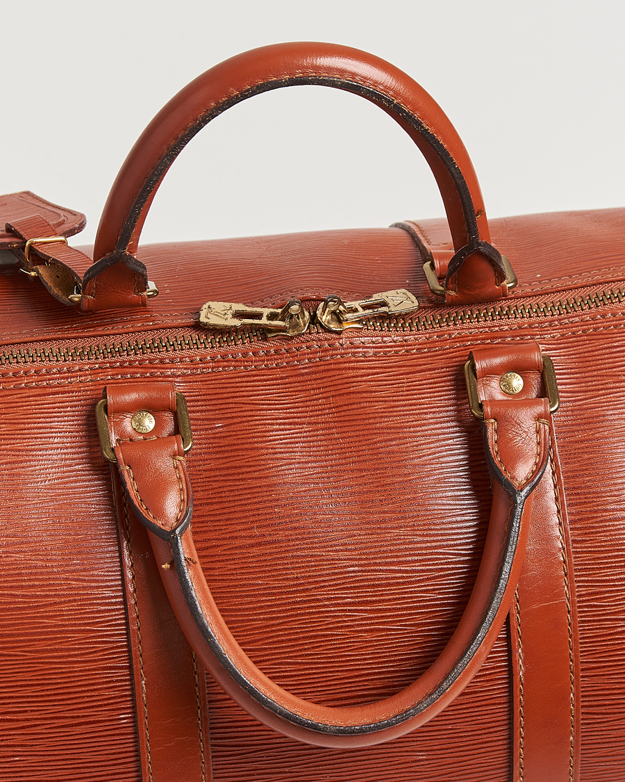Men | Louis Vuitton Pre-Owned Keepall 50 Epi Leather Travel Bag Brown | Louis Vuitton Pre-Owned | Keepall 50 Epi Leather Travel Bag Brown