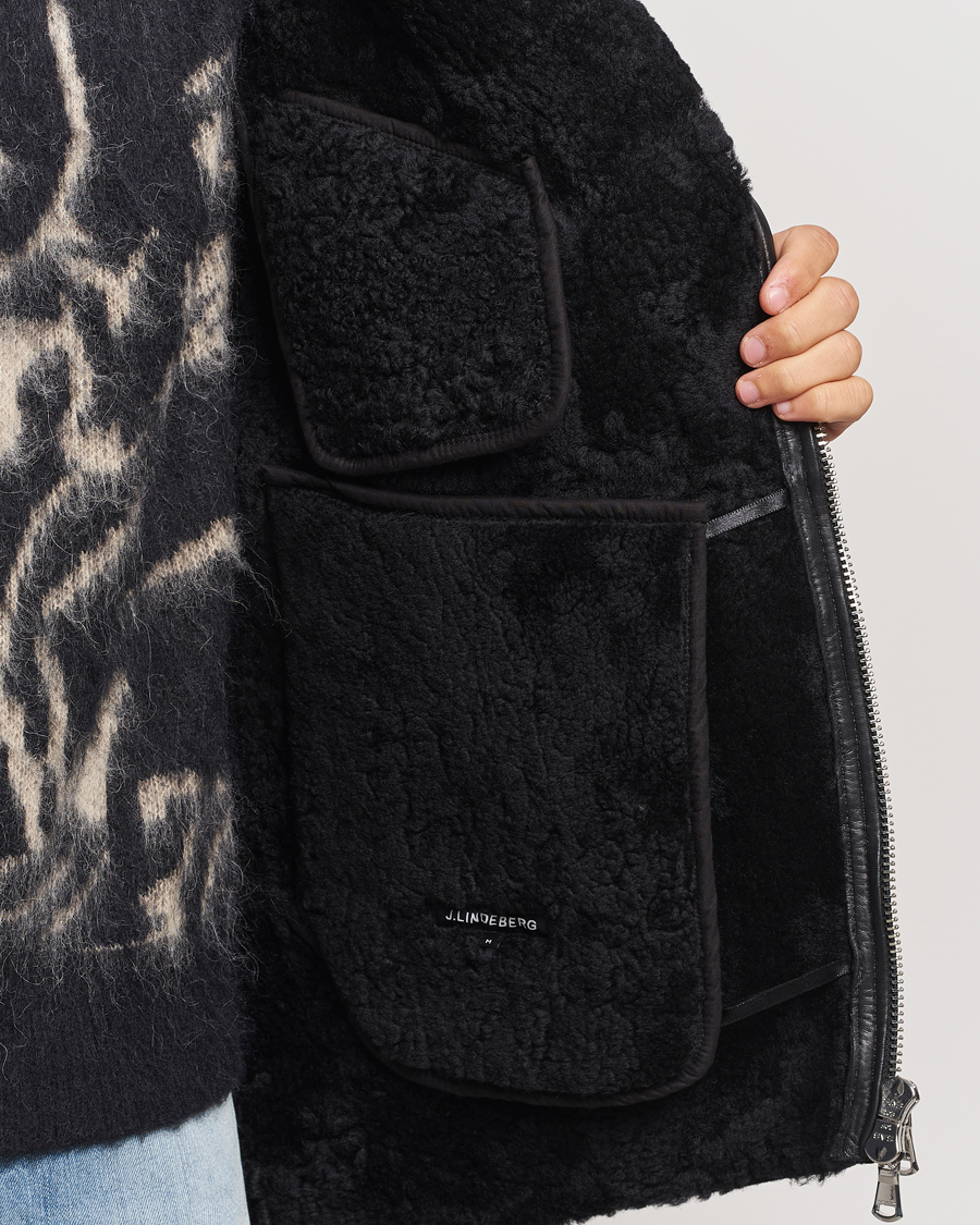 Men | Coats & Jackets | J.Lindeberg | Sutton Shearling Jacket Black