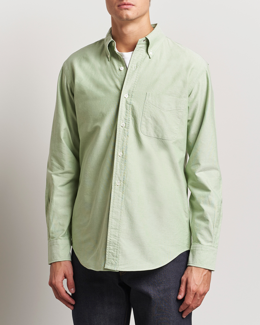 Men | Shirts | Kamakura Shirts | Vintage Ivy Oxford Button Down Shirt Green