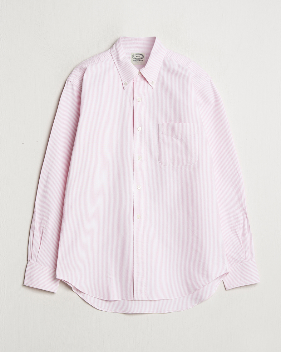 Men | Shirts | Kamakura Shirts | Vintage Ivy Oxford Button Down Shirt Pink Stripe