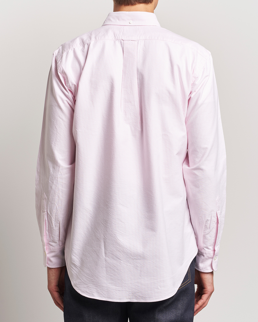 Men | Shirts | Kamakura Shirts | Vintage Ivy Oxford Button Down Shirt Pink Stripe