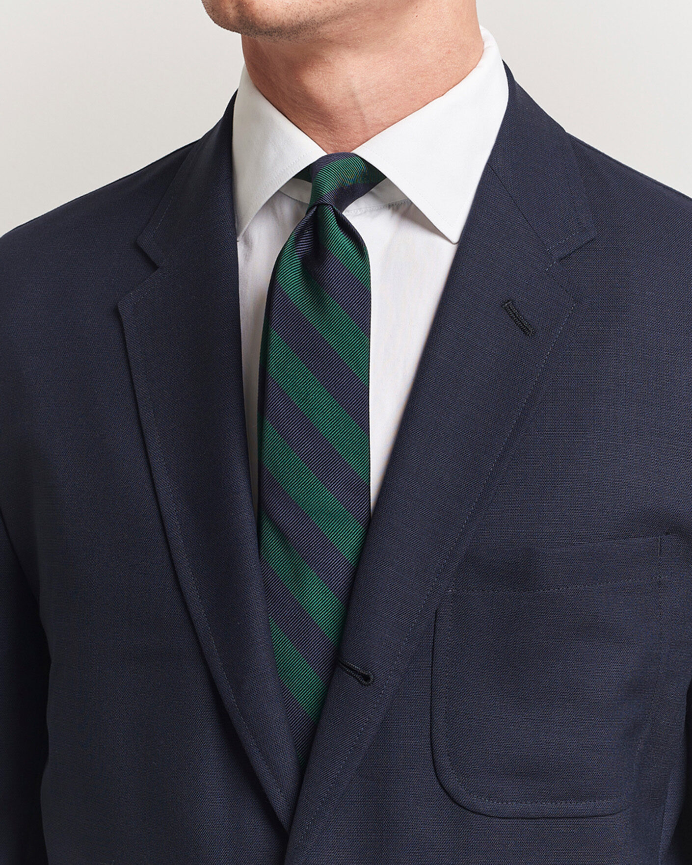 Men | Ties | Kamakura Shirts | Kamakura ShirtsVintage Ivy Regimental Stripe Silk TieNavy/Green
