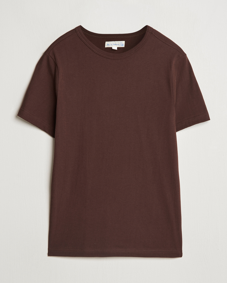 Men | T-Shirts | Merz b. Schwanen | 1950s Classic Loopwheeled T-Shirt Coffee
