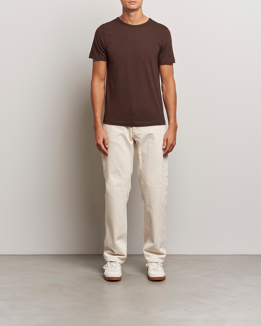 Men | T-Shirts | Merz b. Schwanen | 1950s Classic Loopwheeled T-Shirt Coffee