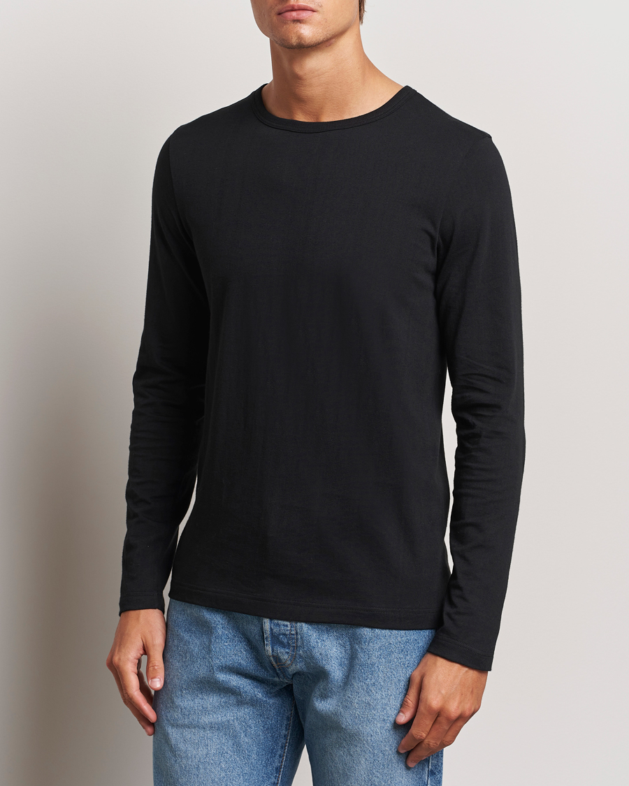 Men | T-Shirts | Merz b. Schwanen | 1950s Classic Loopwheeled Longsleeve T-Shirt Black