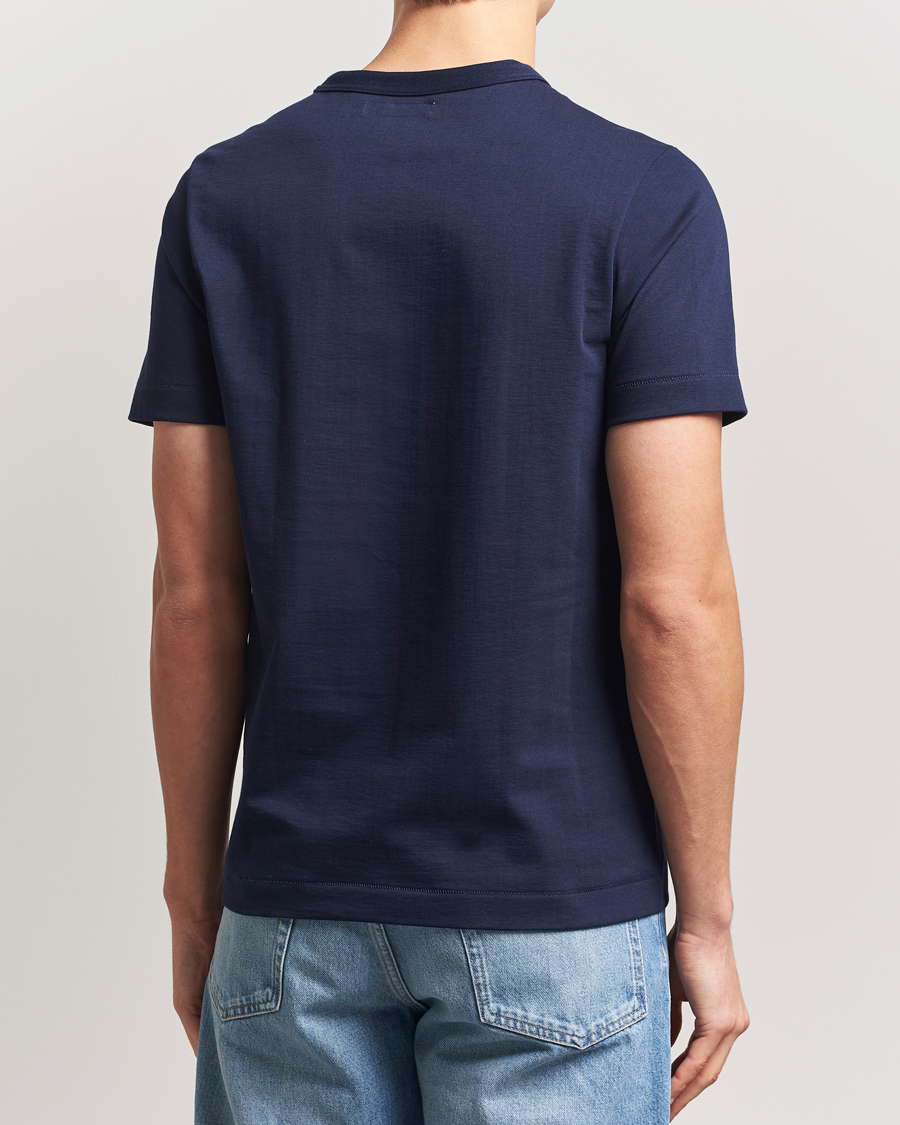 Men | T-Shirts | Merz b. Schwanen | Relaxed Loopwheeled Sturdy T-Shirt Ink Blue