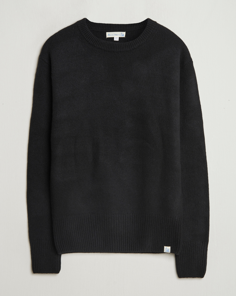 Men | Sweaters & Knitwear | Merz b. Schwanen | Merino/Cashmere Pullover Deep Black