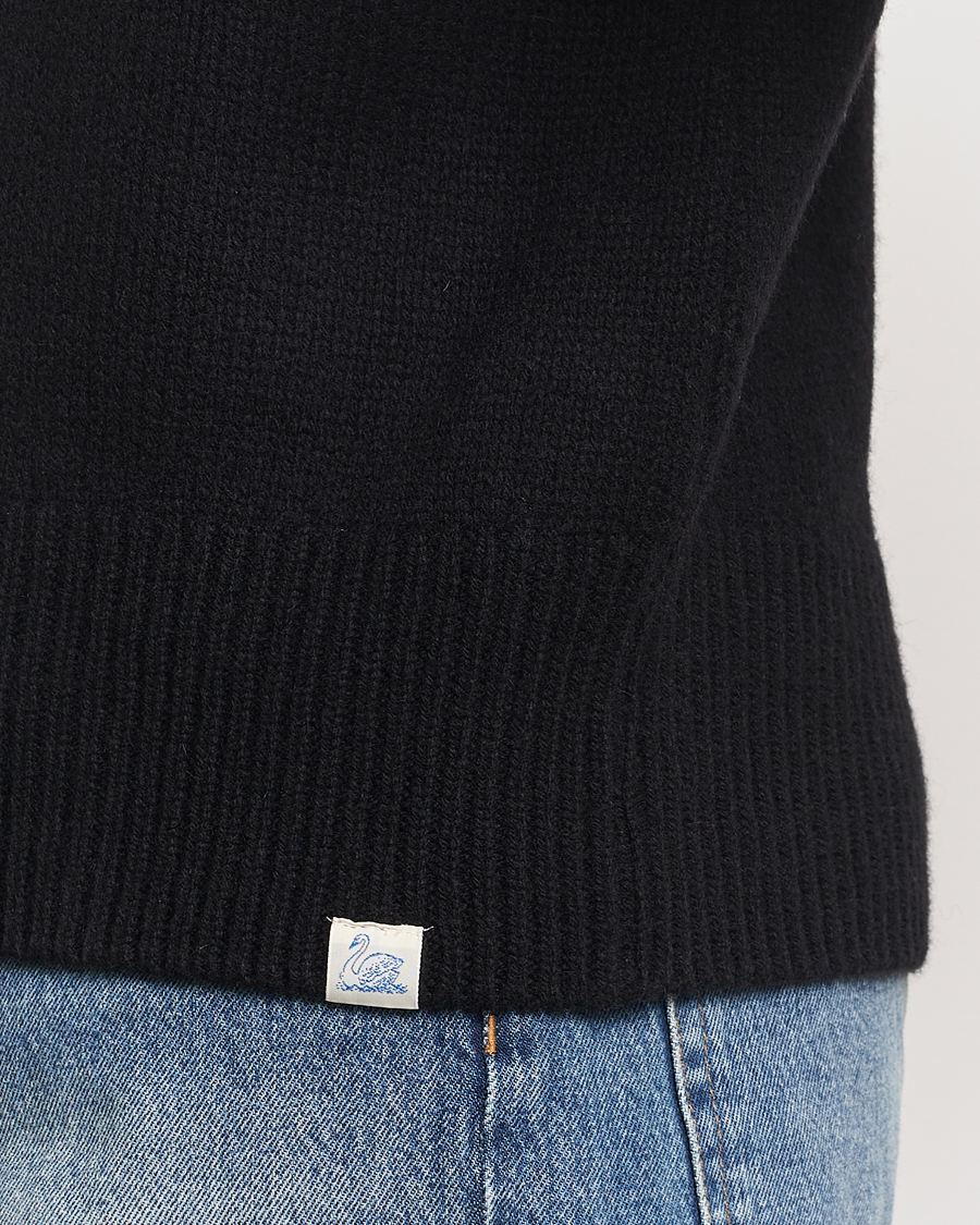 Men | Sweaters & Knitwear | Merz b. Schwanen | Merino/Cashmere Pullover Deep Black