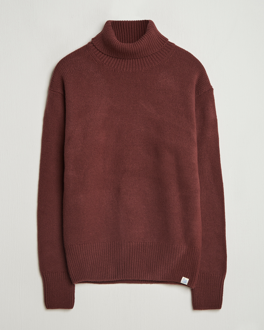 Men | Sweaters & Knitwear | Merz b. Schwanen | Merino/Cashmere Rollneck Bark Brown