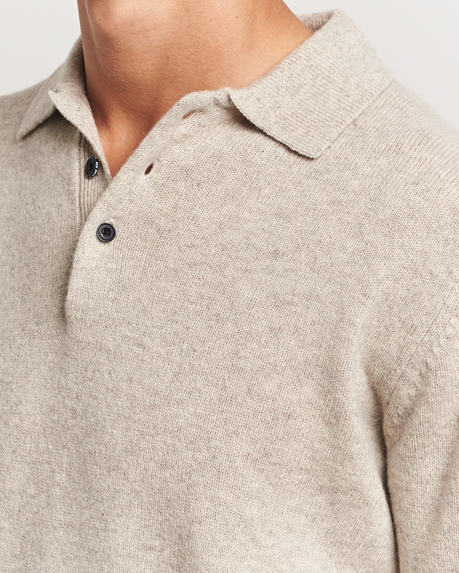 Men | Sweaters & Knitwear | BEAMS PLUS | Knitted Wool Polo Beige