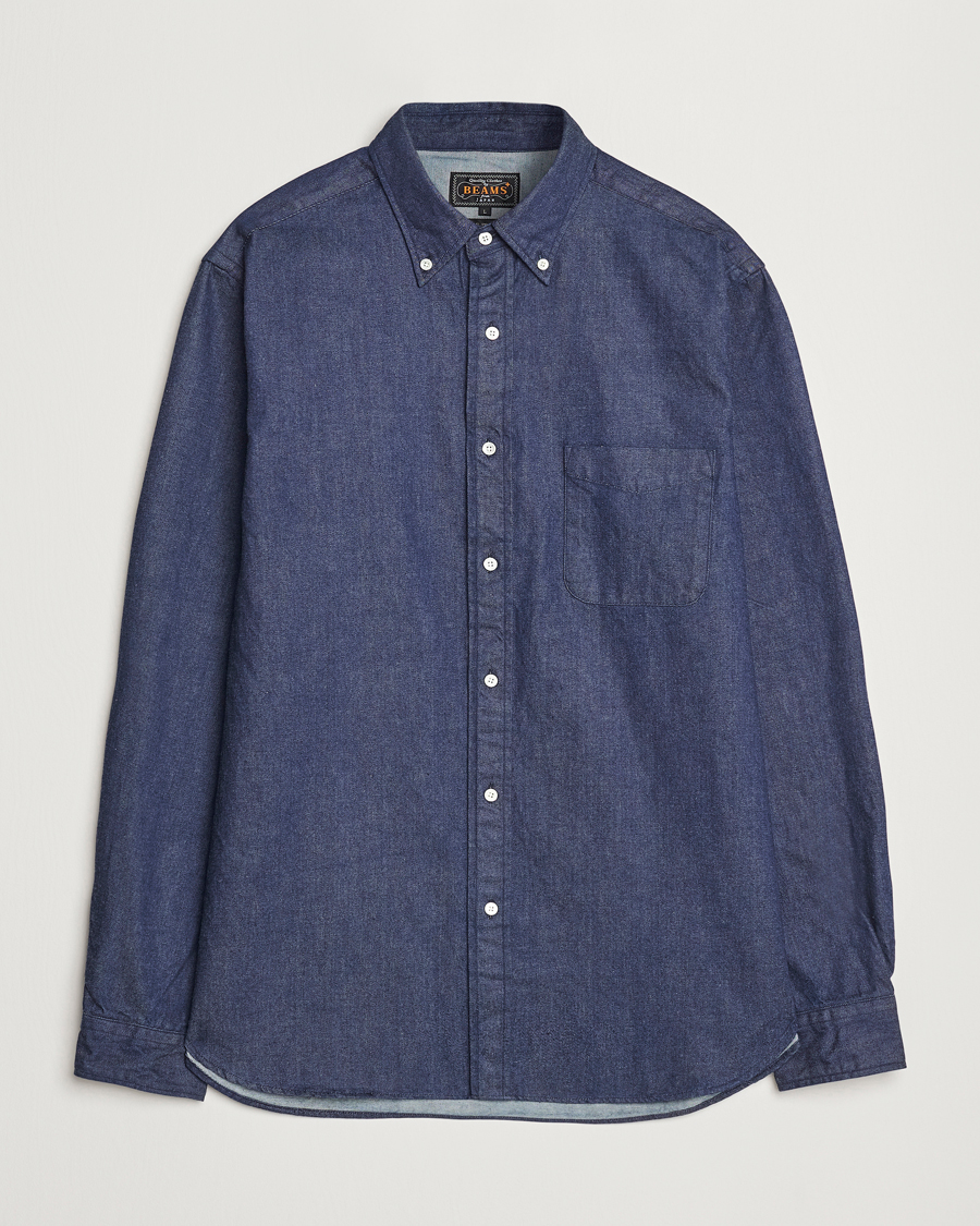 Men | Shirts | BEAMS PLUS | Denim Button Down Shirt Dark Indigo