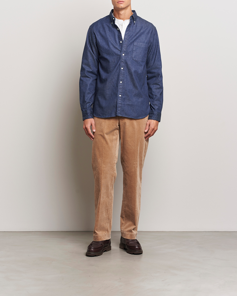 Men | Shirts | BEAMS PLUS | Denim Button Down Shirt Dark Indigo