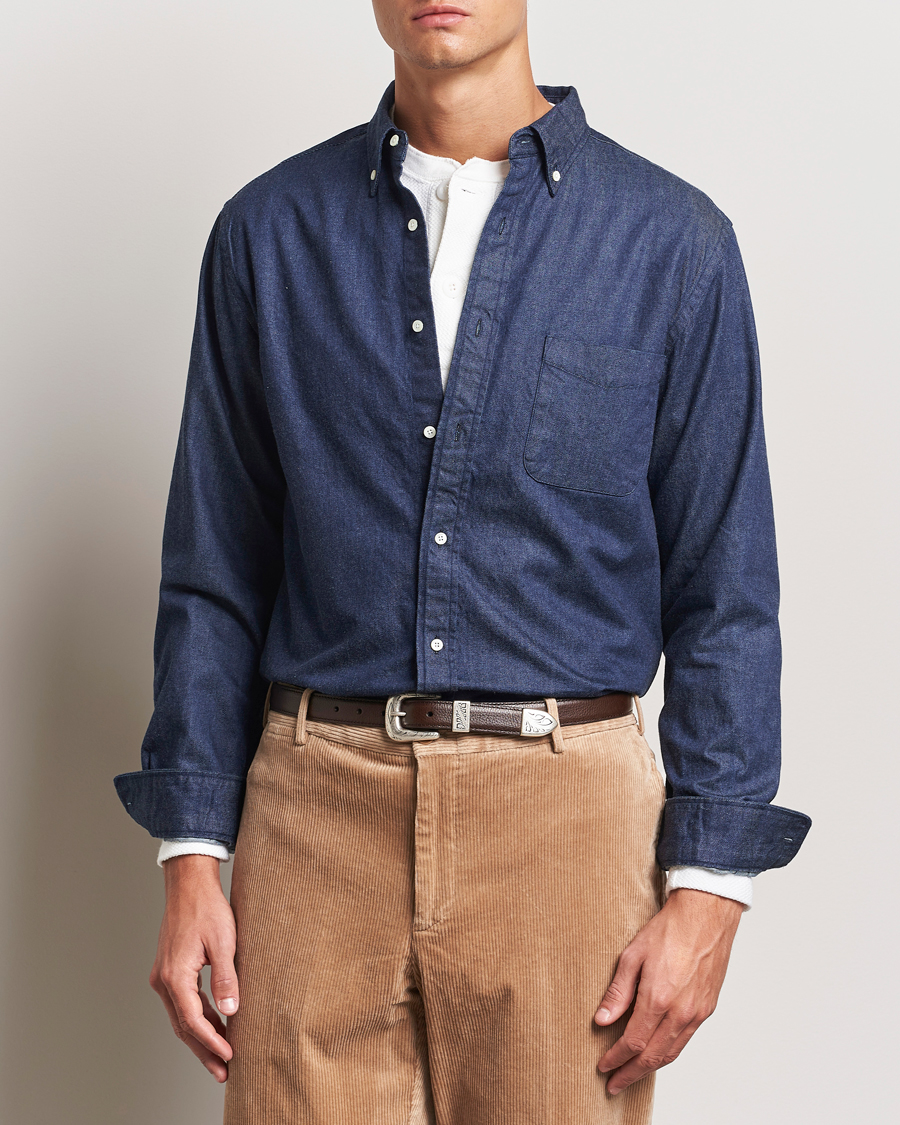 Men | Shirts | BEAMS PLUS | Denim Button Down Shirt Dark Indigo