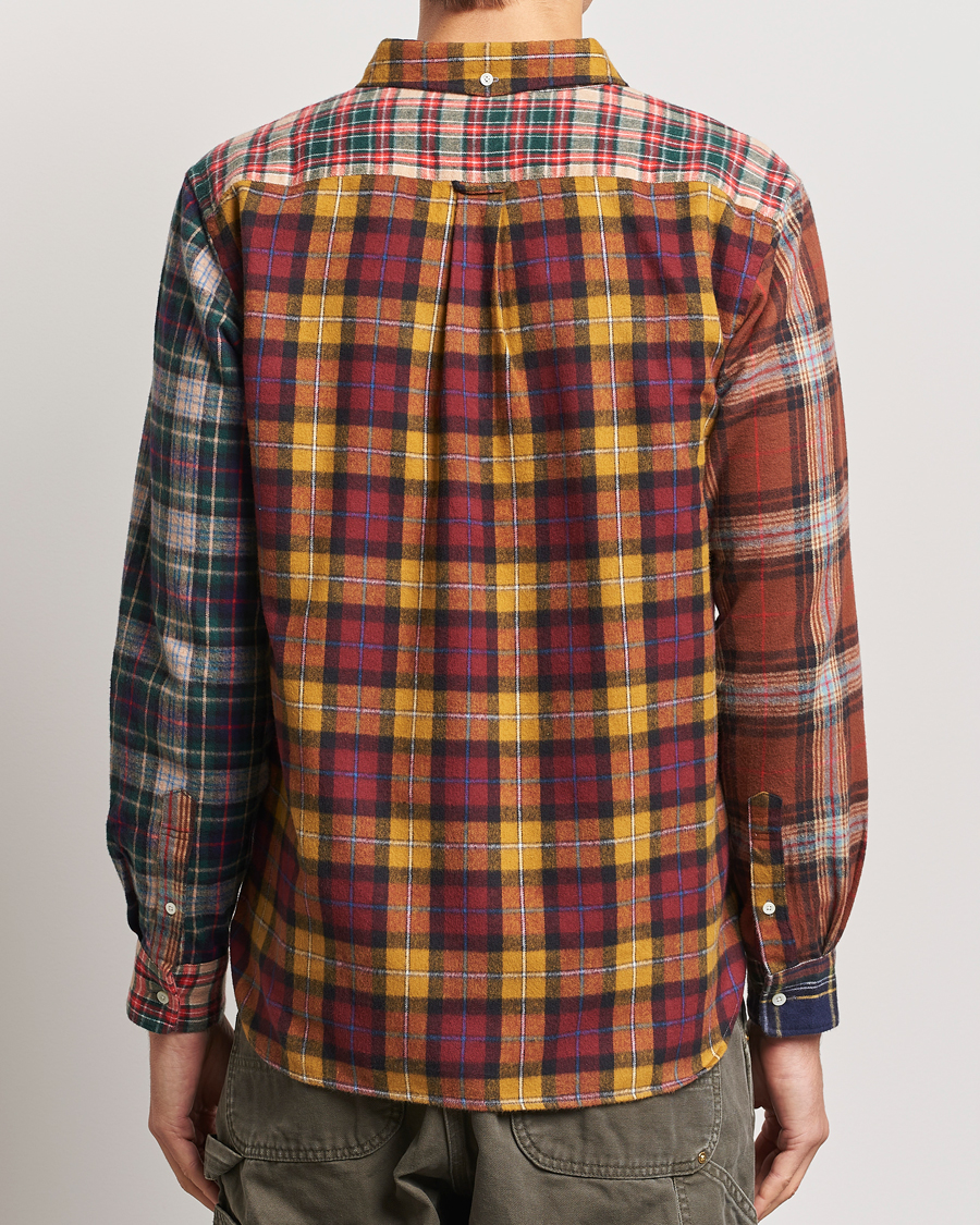 Men | Shirts | BEAMS PLUS | Patchwork Flannel Button Down Shirt Mustard Multi