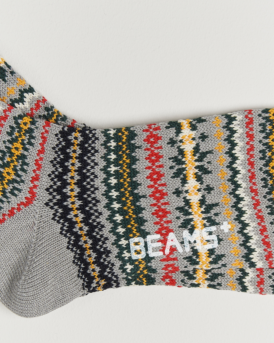 Men | Underwear & Socks | BEAMS PLUS | Fair Isle Socks Grey