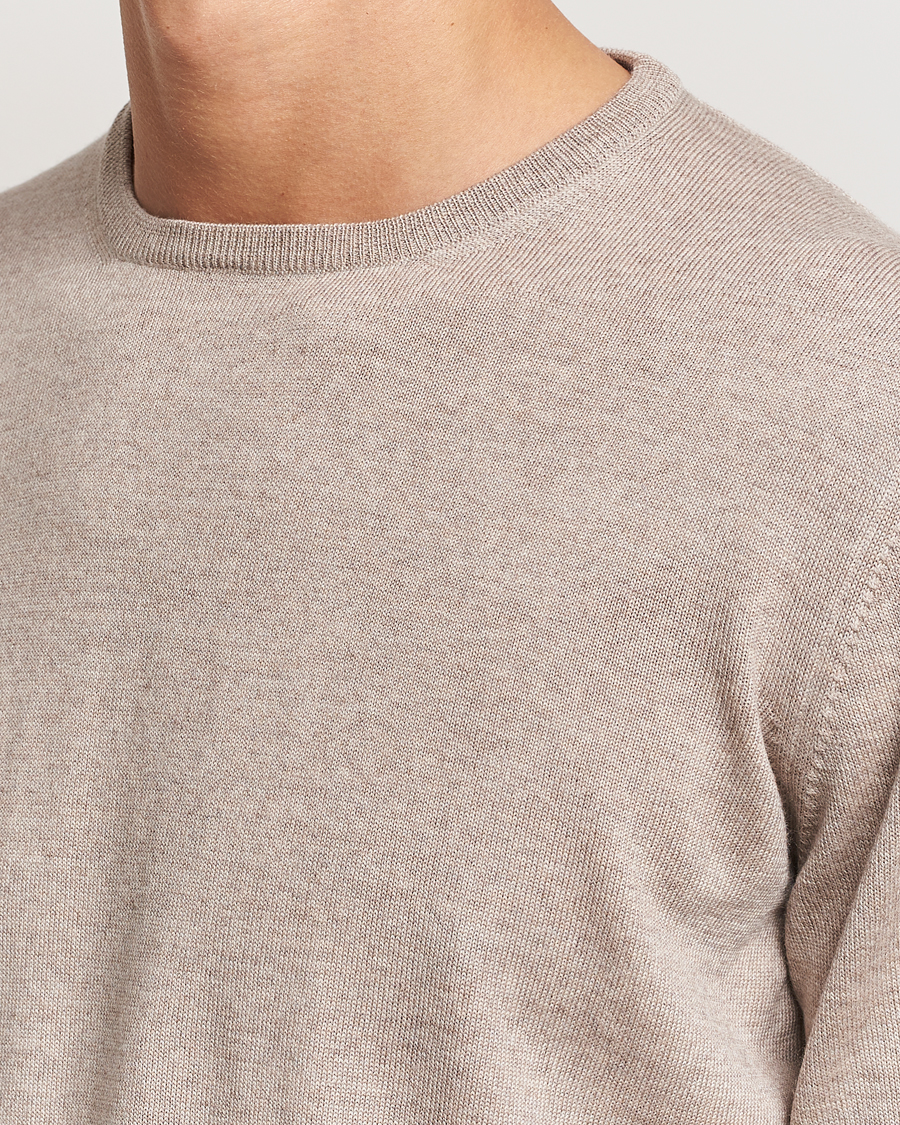 Men | Sweaters & Knitwear | Gran Sasso | Merino Fashion Fit Crew Neck Pullover Light Beige