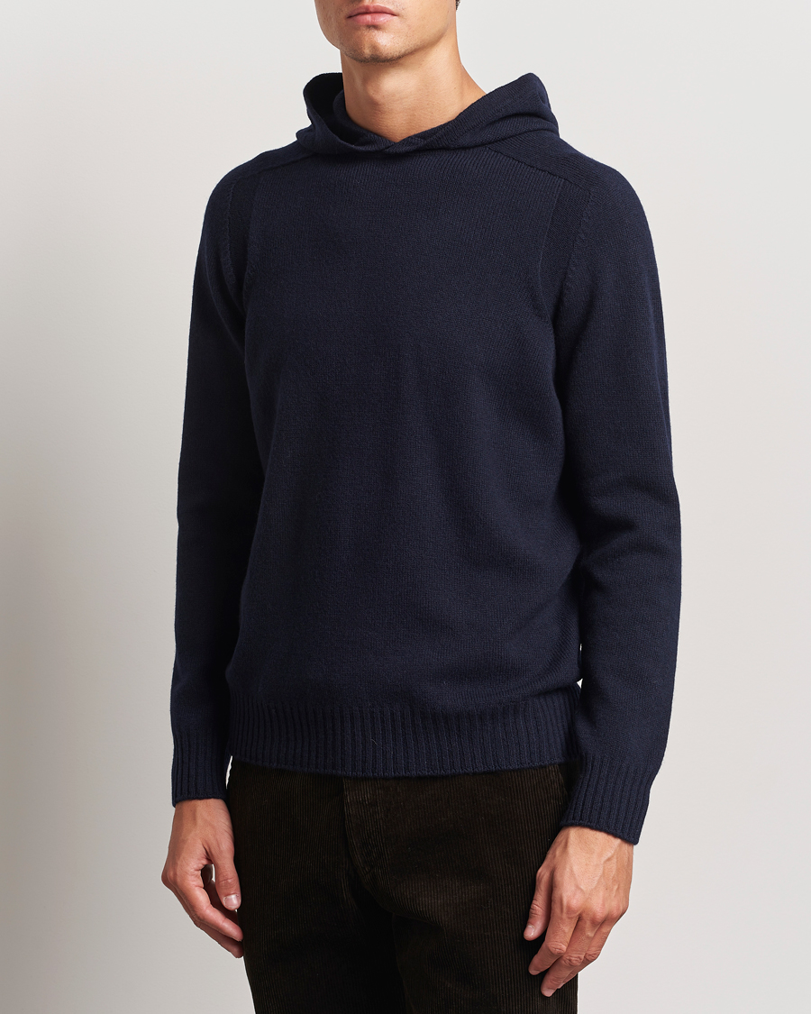 Men | Sweaters & Knitwear | Gran Sasso | Wool Hoodie Navy