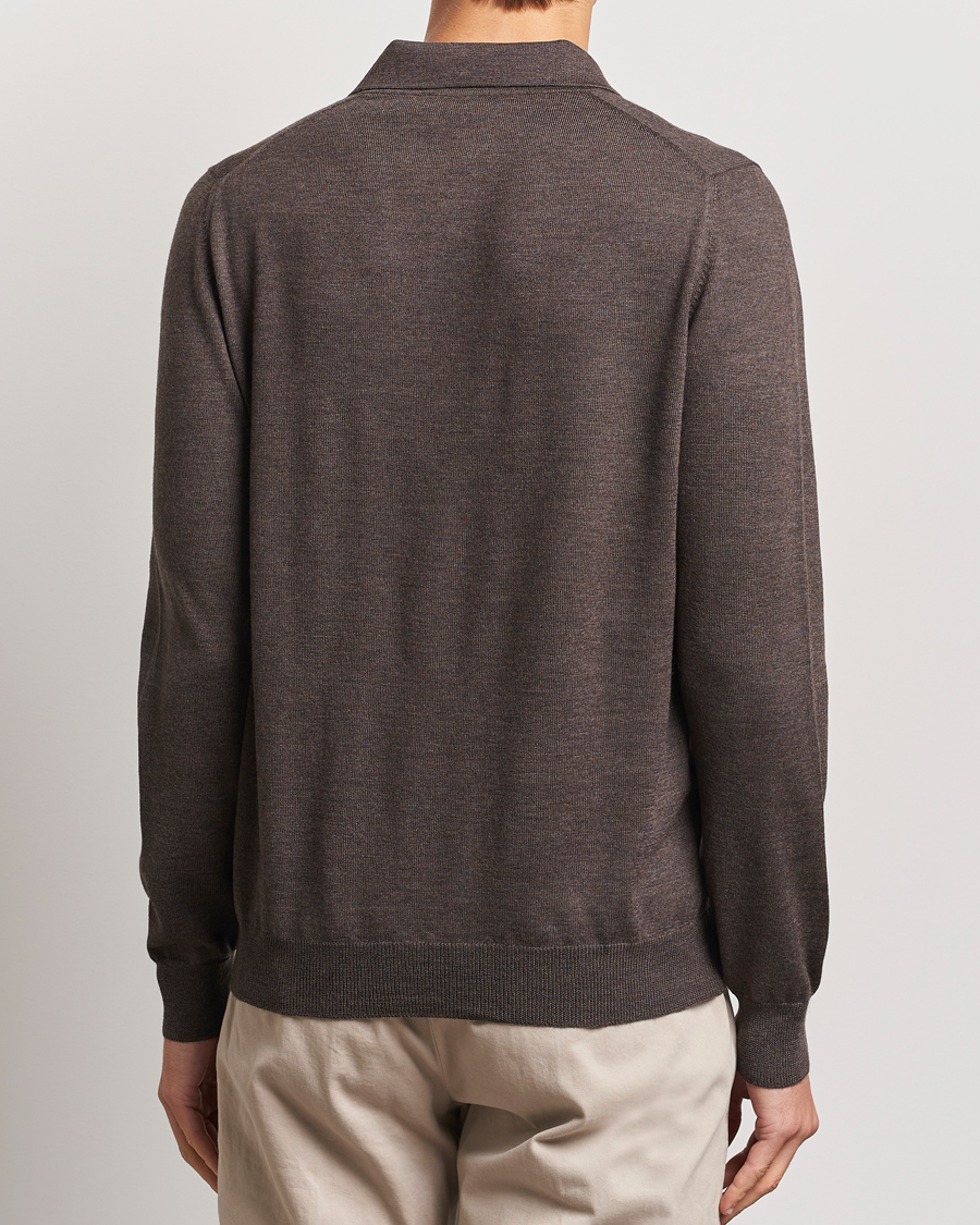 Men | Sweaters & Knitwear | Gran Sasso | Merino Fashion Fit Polo Brown