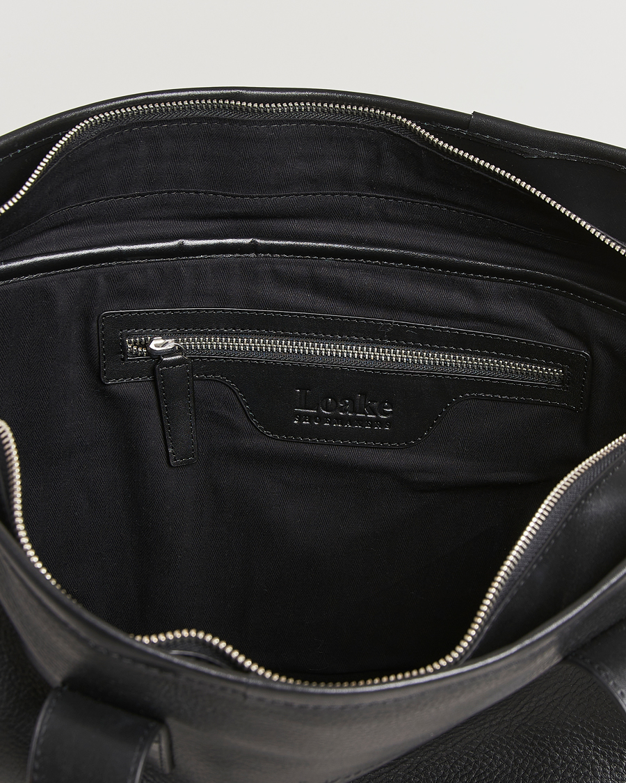 Men | Bags | Loake 1880 | Grained Leather Tote Black