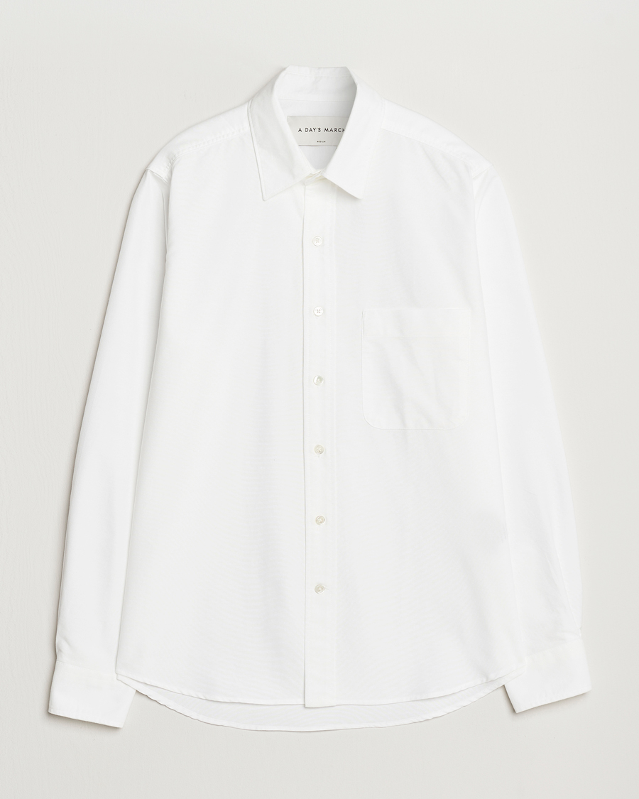 Men | Shirts | A Day's March | Mason Dyed Oxford Shirt White
