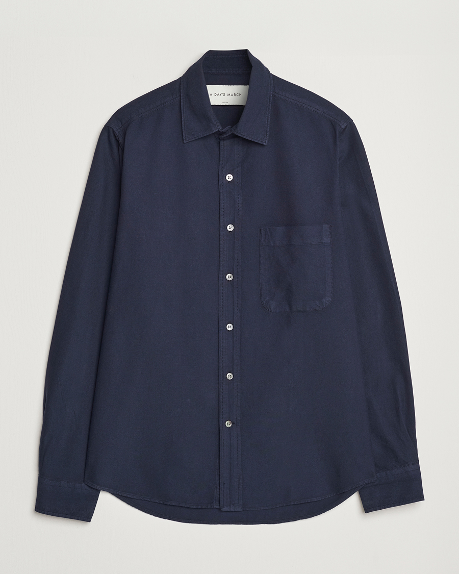 Men | Shirts | A Day's March | Mason Dyed Oxford Shirt Navy